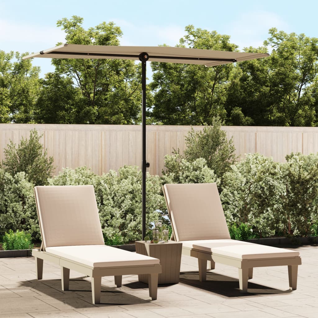 VidaXL Sonnenschirm mit Aluminiumstange 180x110 cm taupe