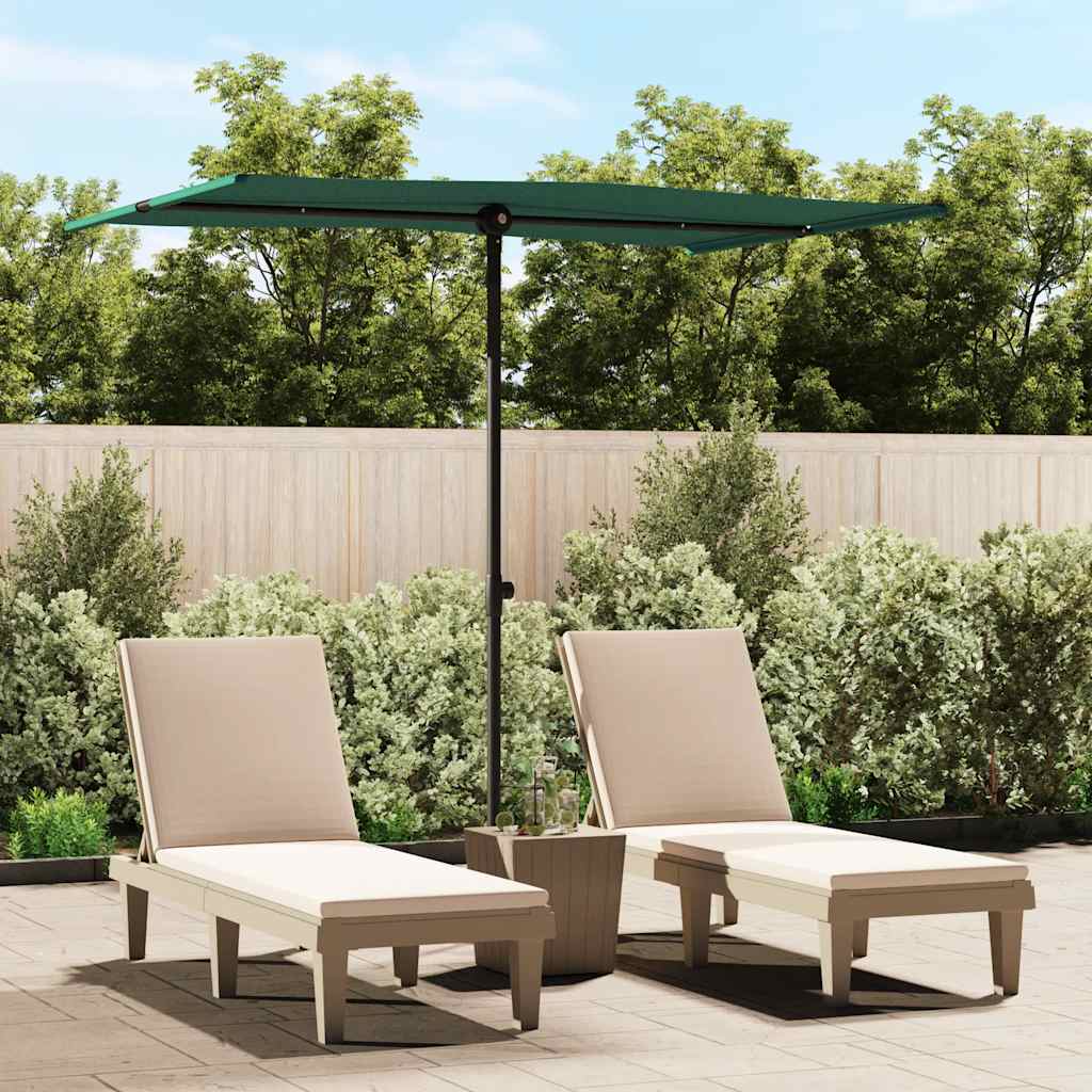 VidaXL Sonnenschirm mit Aluminiumstange 2x1,5 m grün