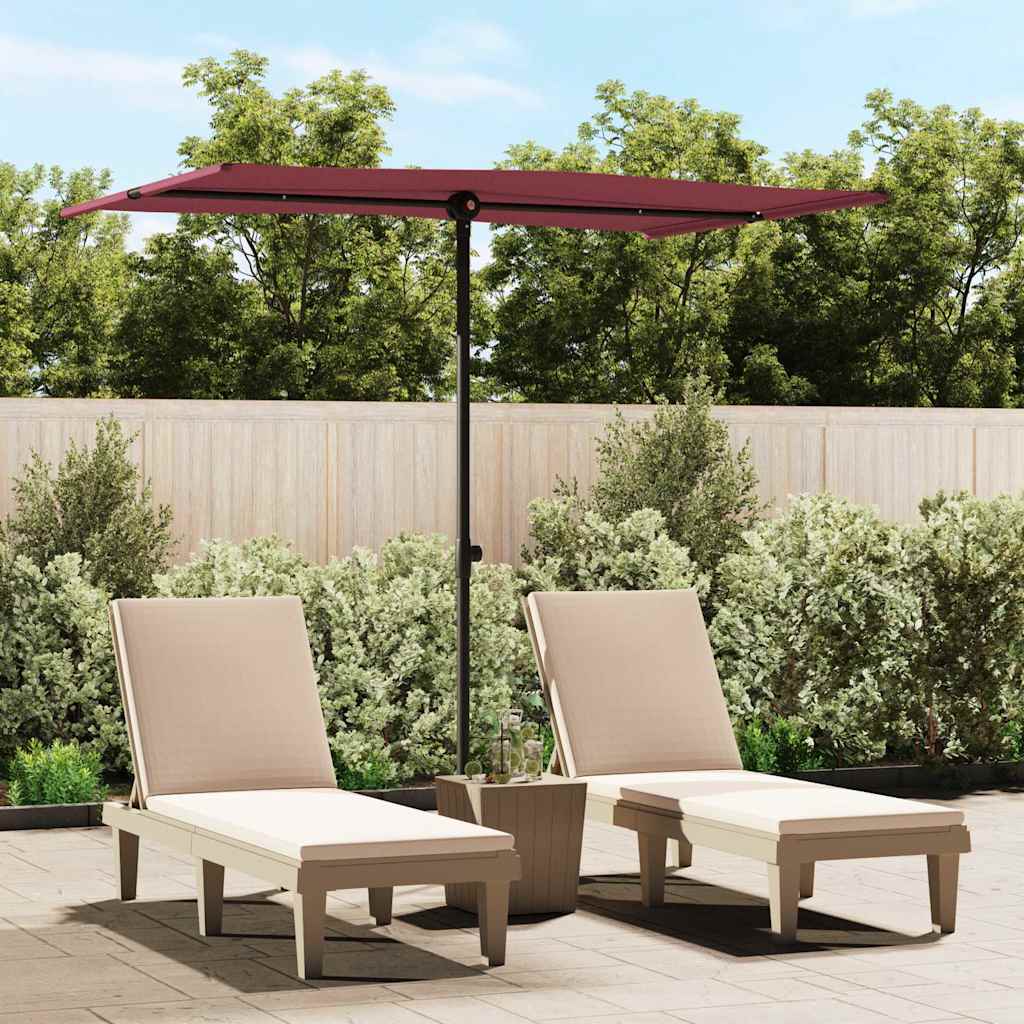 VidaXL Sonnenschirm mit Aluminiumstange 2x1,5 m Burgunderrot