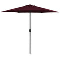 VidaXL Sonnenschirm mit Aluminiumstange 270x246 cm Burgunderrot