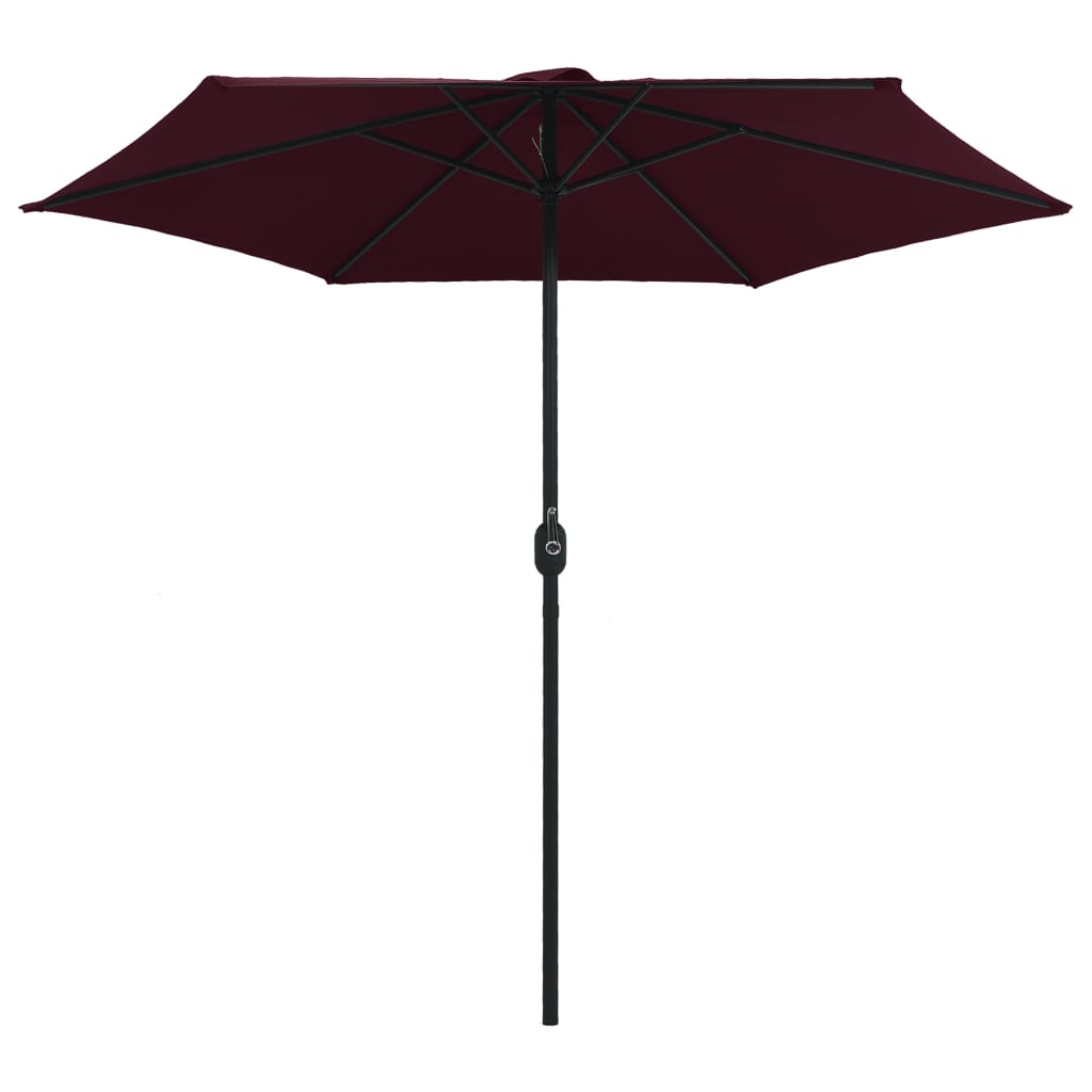 VidaXL Sonnenschirm mit Aluminiumstange 270x246 cm Burgunderrot