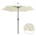VidaXL Sonnenschirm mit LED-Beleuchtung und Aluminiumstange, 300 cm, Sandweiß