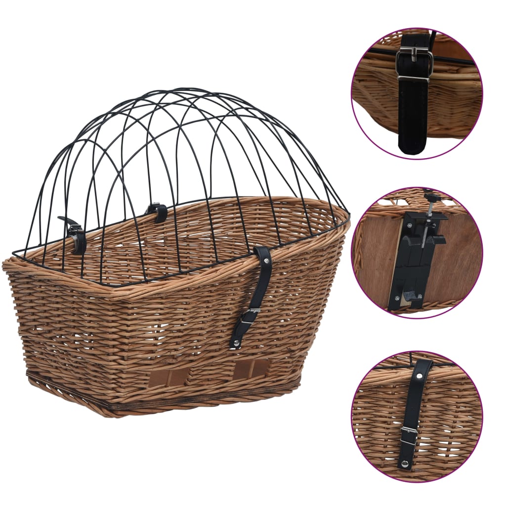 VidaXL Fahrradkorb für Gepäckträger, 55 x 31 x 36 cm, Naturweide