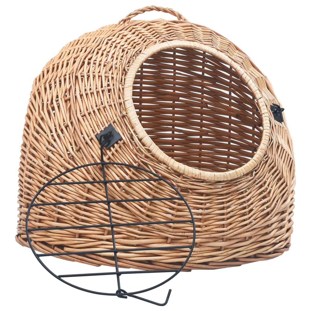 VidaXL Katzentransportbox 45x35x35 cm Naturweidenholz