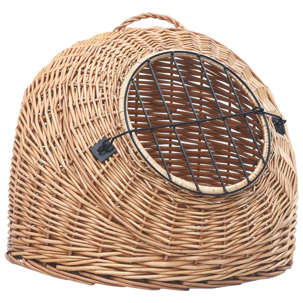 VidaXL Katzentransportbox 50x42x40 cm Naturweidenholz