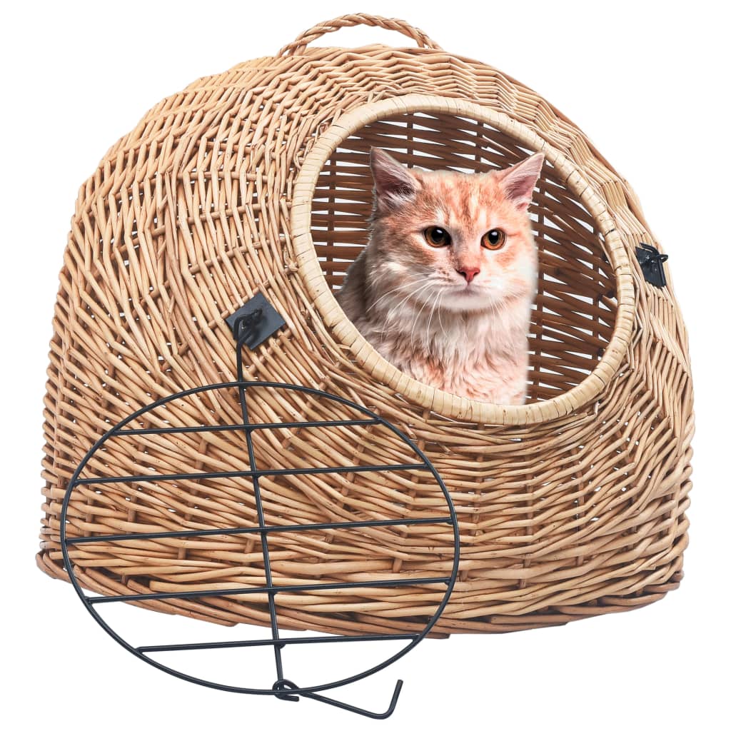 VidaXL Katzentransportbox 50x42x40 cm Naturweidenholz