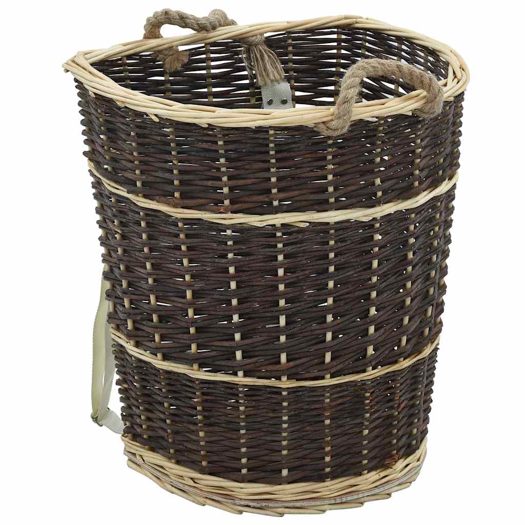 VidaXL Holzkorb mit Tragegurten 44,5 x 37 x 50 cm Naturweidenholz
