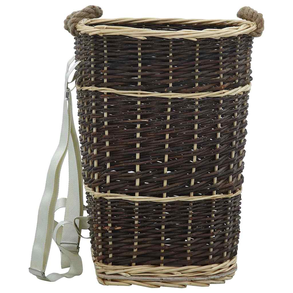 VidaXL Holzkorb mit Tragegurten 44,5 x 37 x 50 cm Naturweidenholz