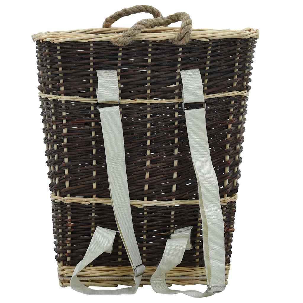 VidaXL Holzkorb mit Tragegurten 44,5 x 37 x 50 cm Naturweidenholz