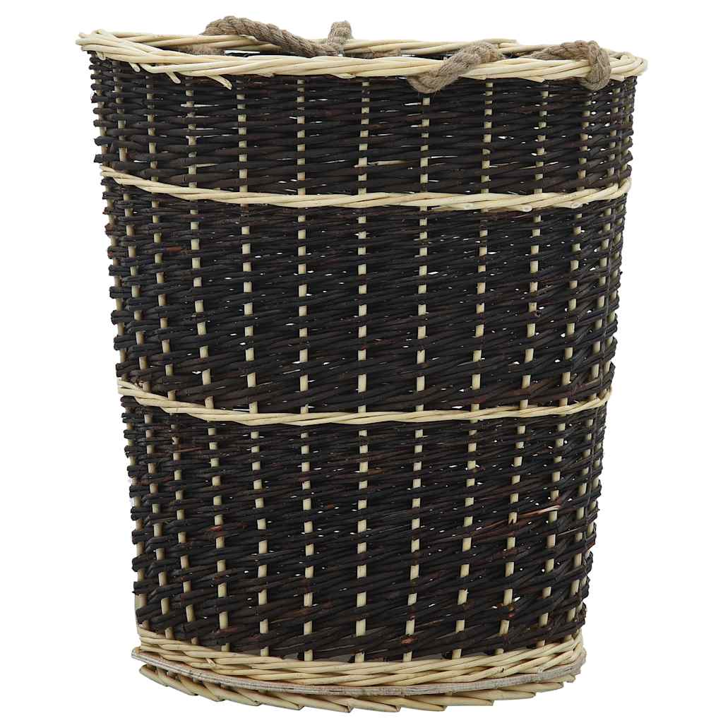 VidaXL Holzkorb mit Tragegriffen, 50 x 44 x 58 cm, Naturweide