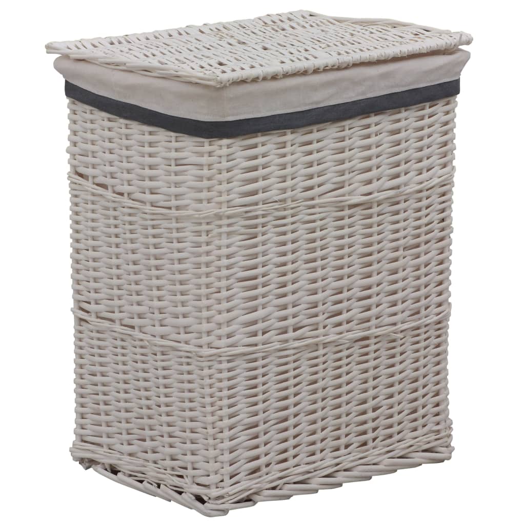 VidaXL Wäschekorb Willow Weiß