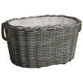 VidaXL Holzkorb mit Griffen, 59 x 42 x 28 cm, Weidenholzgrau