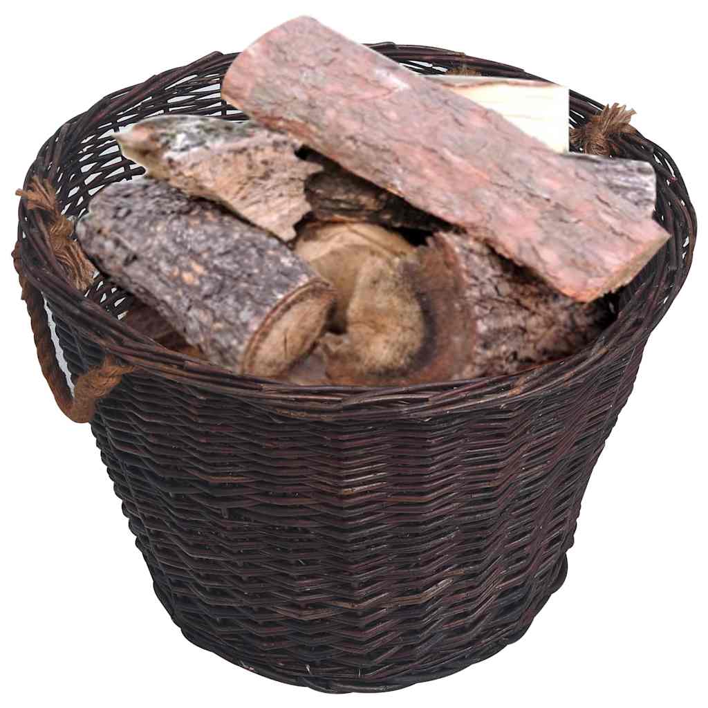 VidaXL 3-teiliges stapelbares Korbset aus Weidenholz, dunkelbraun