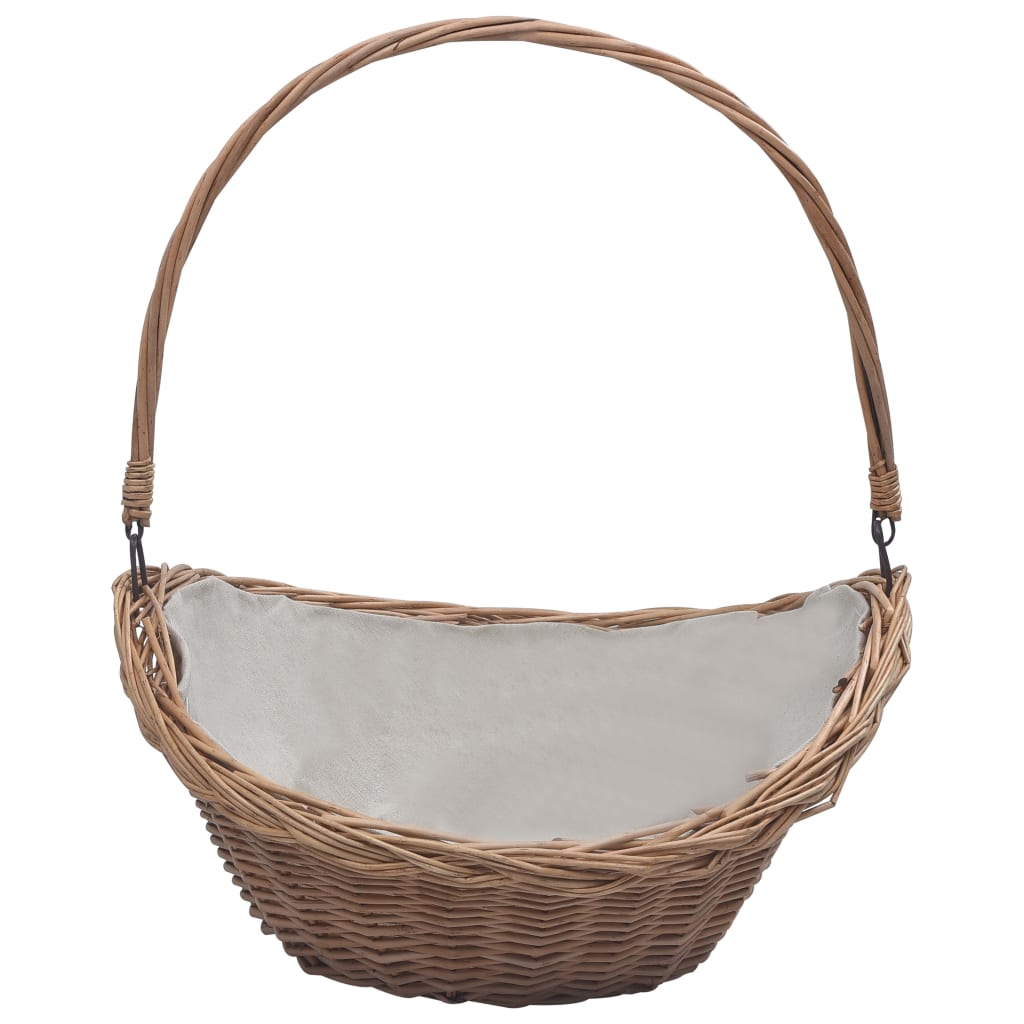 VidaXL Holzkorb mit Griff, 57 x 46,5 x 52 cm, Weidenholz, Braun