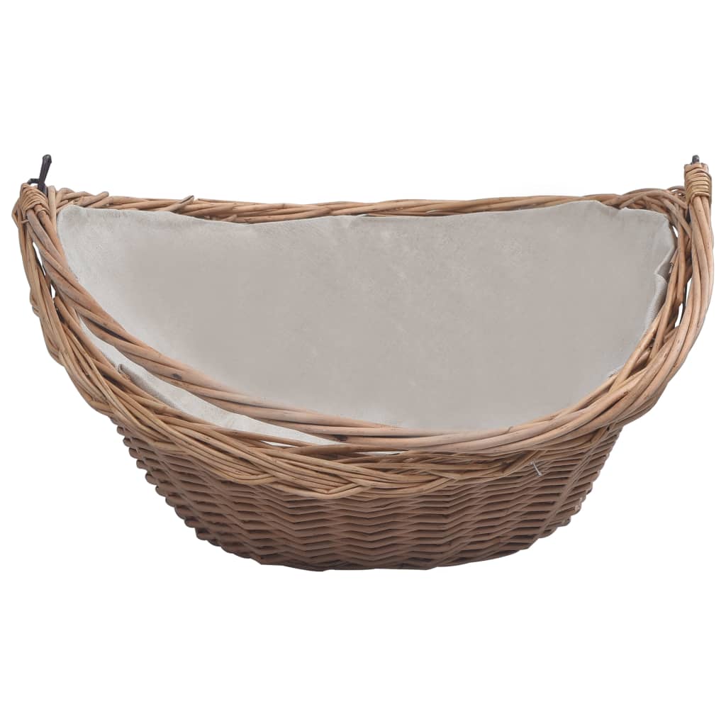 VidaXL Holzkorb mit Griff, 57 x 46,5 x 52 cm, Weidenholz, Braun