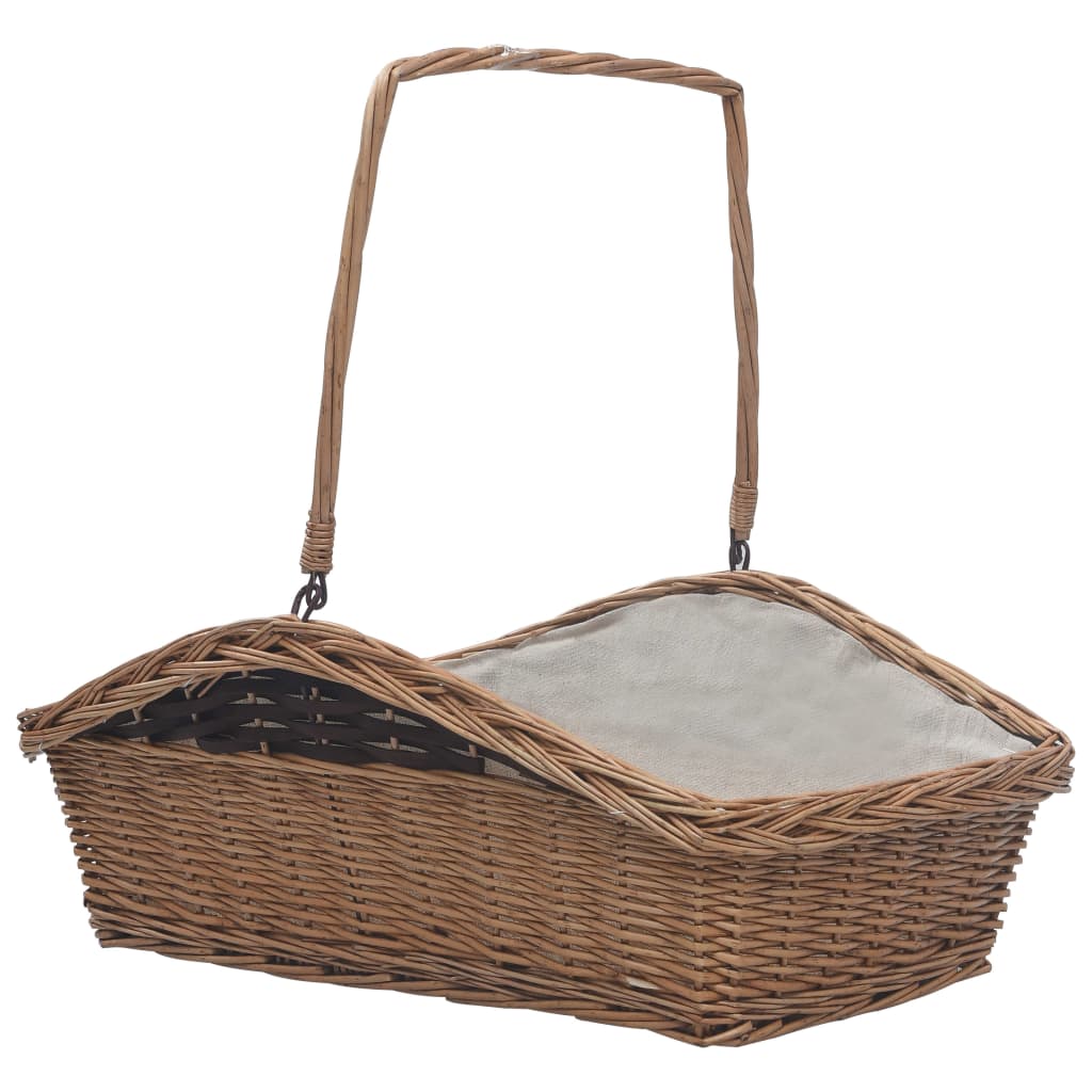 VidaXL Holzkorb mit Griff, 61,5 x 46,5 x 58 cm, Weidenholzbraun