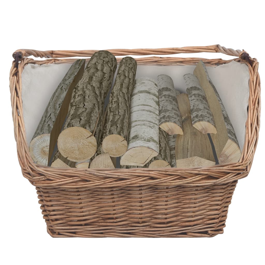 VidaXL Holzkorb mit Griff, 61,5 x 46,5 x 58 cm, Weidenholzbraun