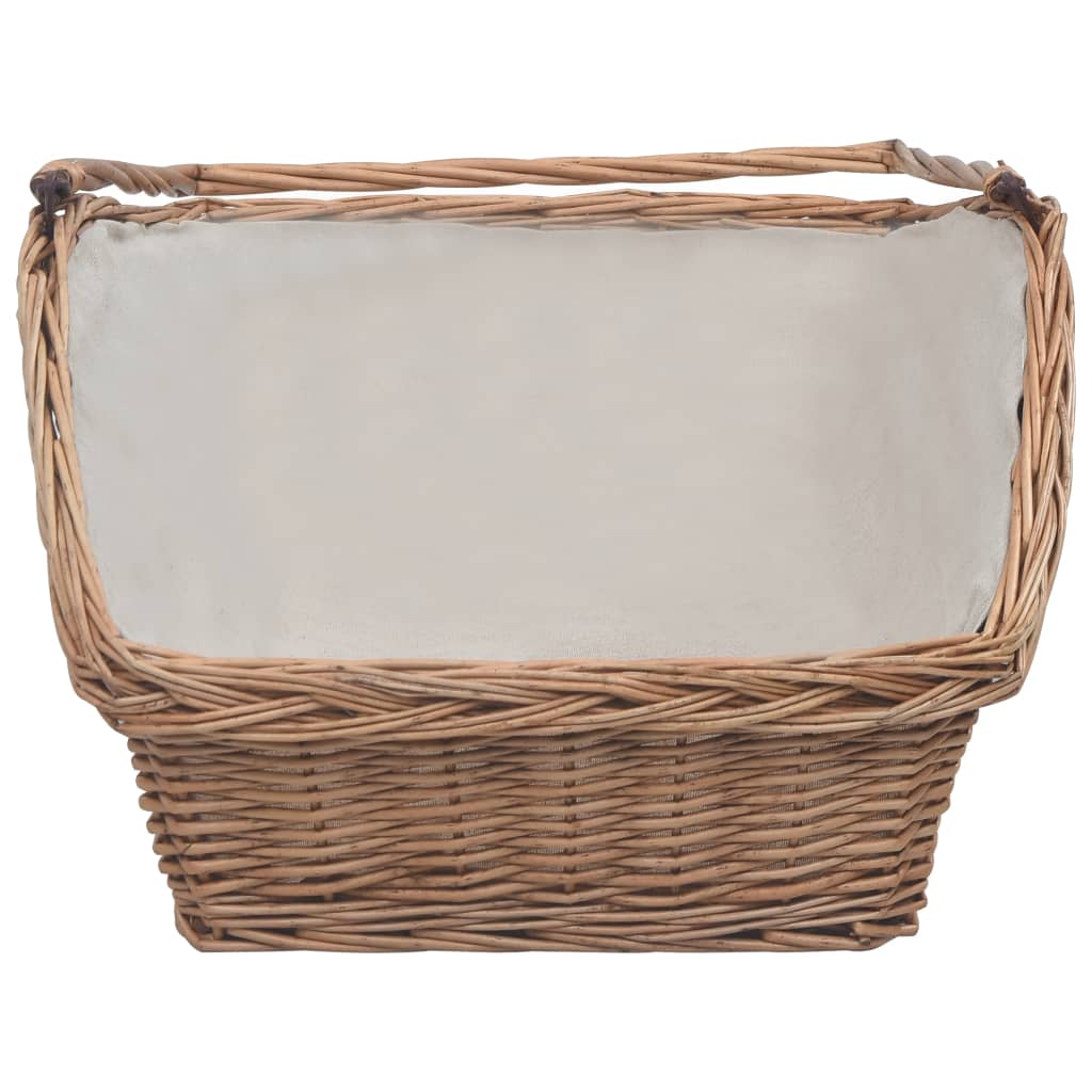 VidaXL Holzkorb mit Griff, 61,5 x 46,5 x 58 cm, Weidenholzbraun