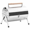 VidaXL Tischgrill mit Holzkohle, Doppelgrillrost, Edelstahl