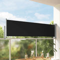 Vidaxl tuinscherm uittrekbaar 80x300 cm zwart