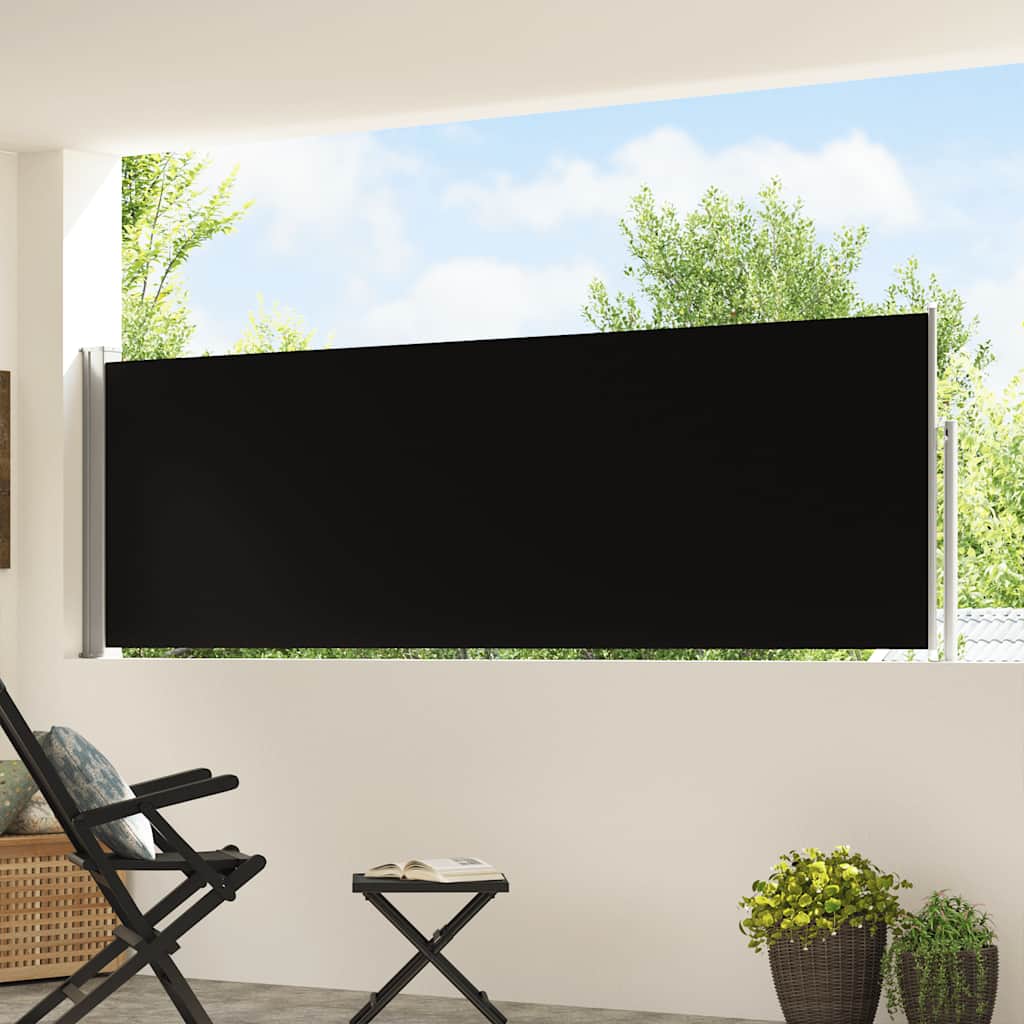 VidaXL Gartenbildschirm ausziehbar 100x500 cm Schwarz