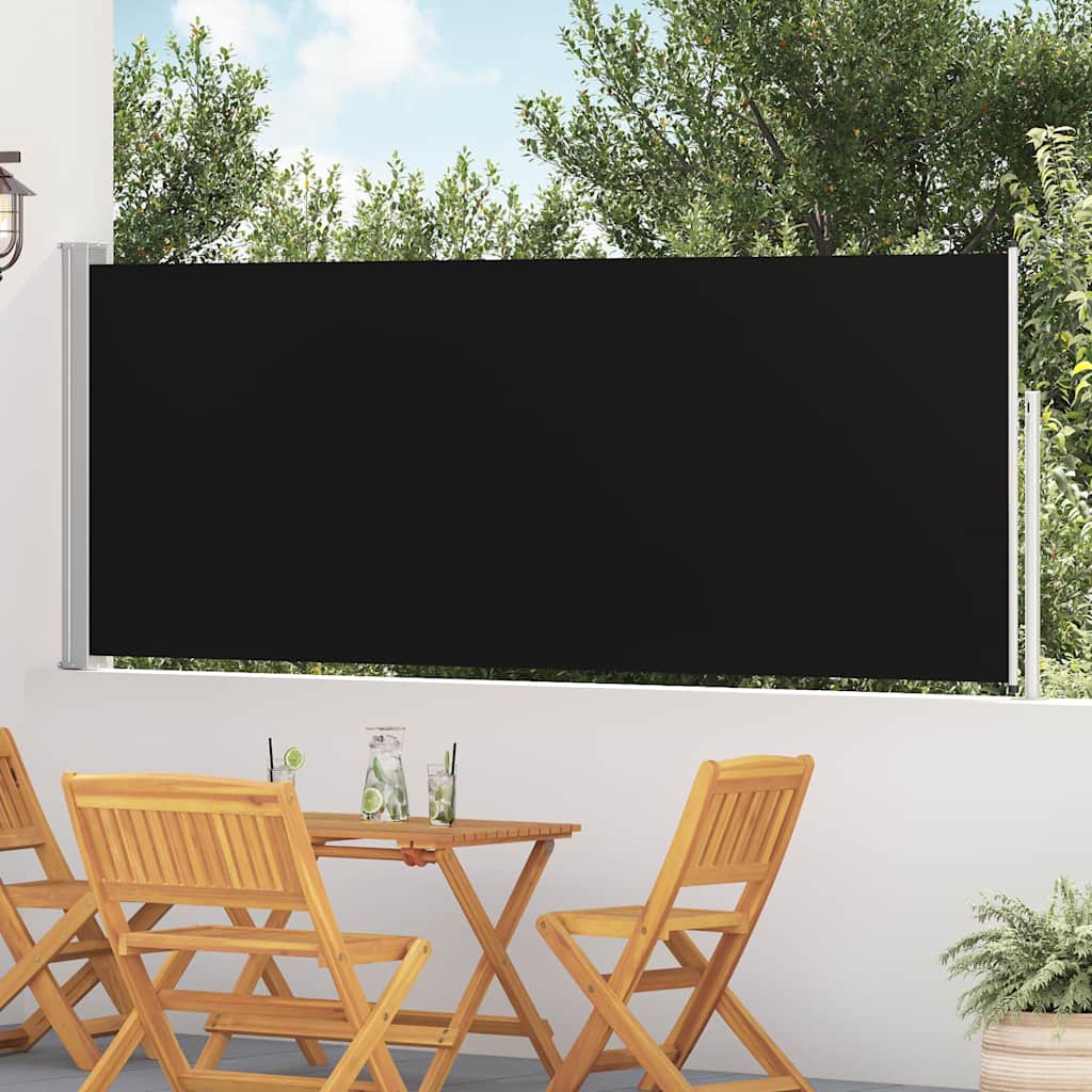 Vidaxl tuinscherm uittrekbaar 117x514 cm zwart
