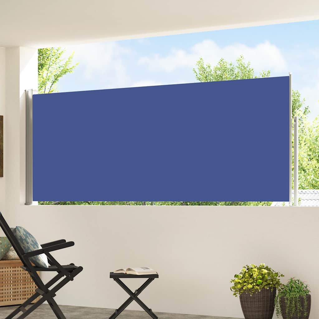 Vidaxl tuinscherm uittrekbaar 120x500 cm blauw