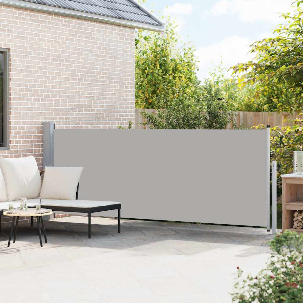 Vidaxl tuinscherm uittrekbaar 140x514 cm grijs