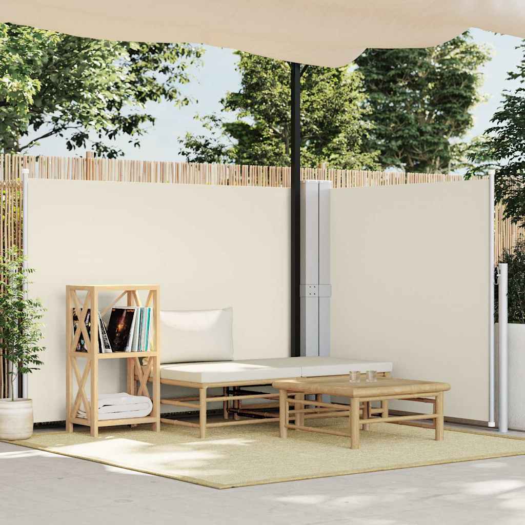 Vidaxl windscherm uittrekbaar 140x600 cm crème