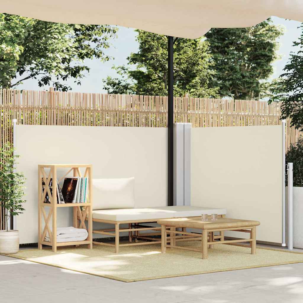 Vidaxl windscherm uittrekbaar 120x1000 cm crème