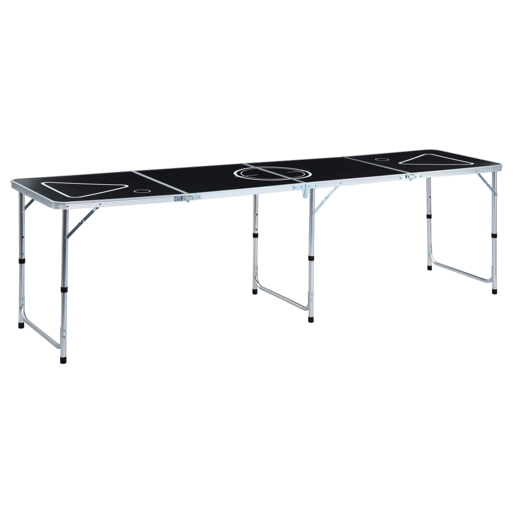 Vidaxl Beer-Pong-Tisch faltbar 240 cm schwarz