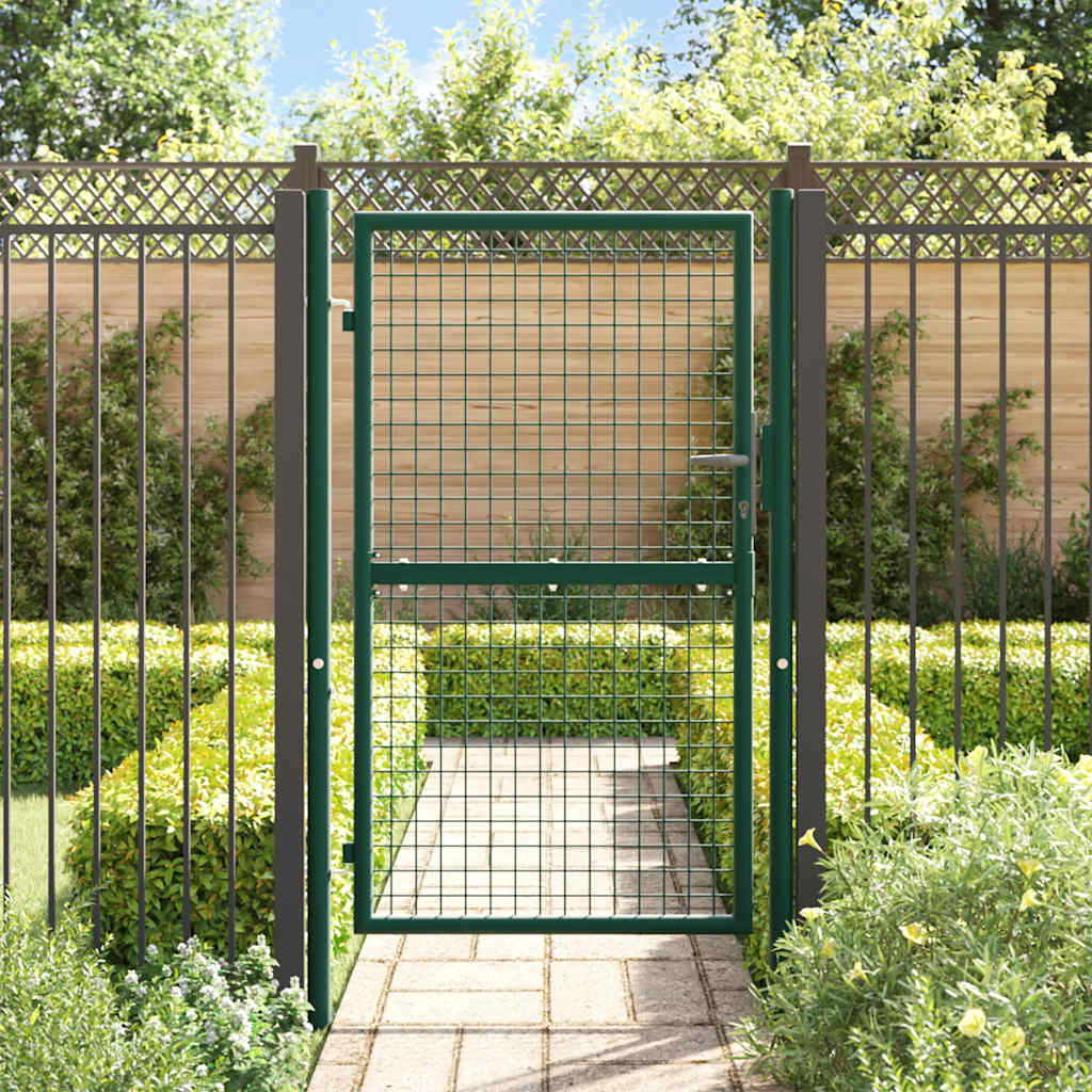 Vidaxl hekpoort staal 100x150 cm groen