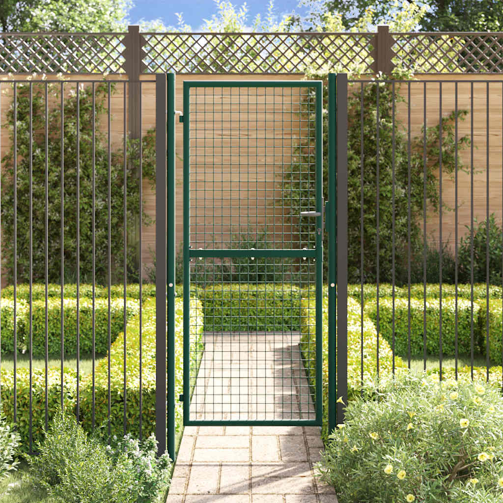 Vidaxl hekpoort staal 100x200 cm groen