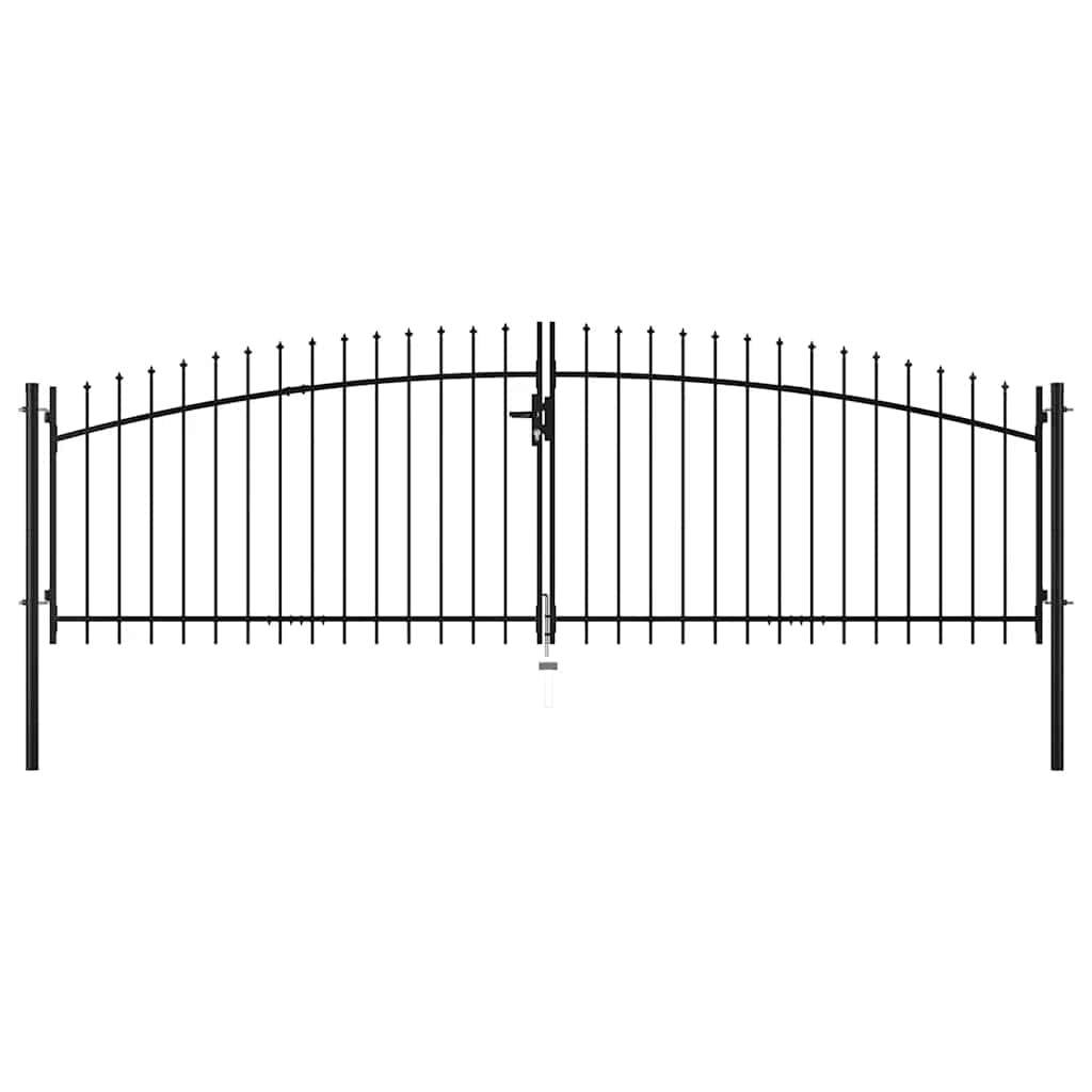 Vidaxl hekpoort dubbele deur met speren bovenkant 400x200 cm