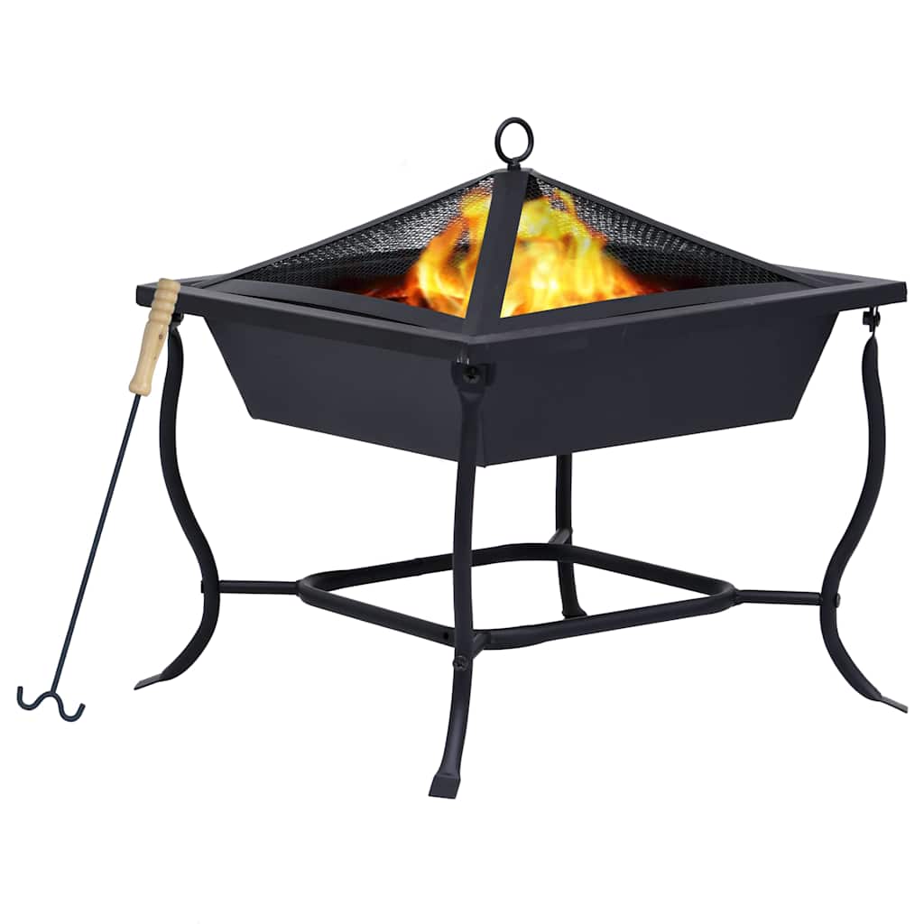 VidaXL Feuerstelle 42x42x45 cm Stahl Schwarz