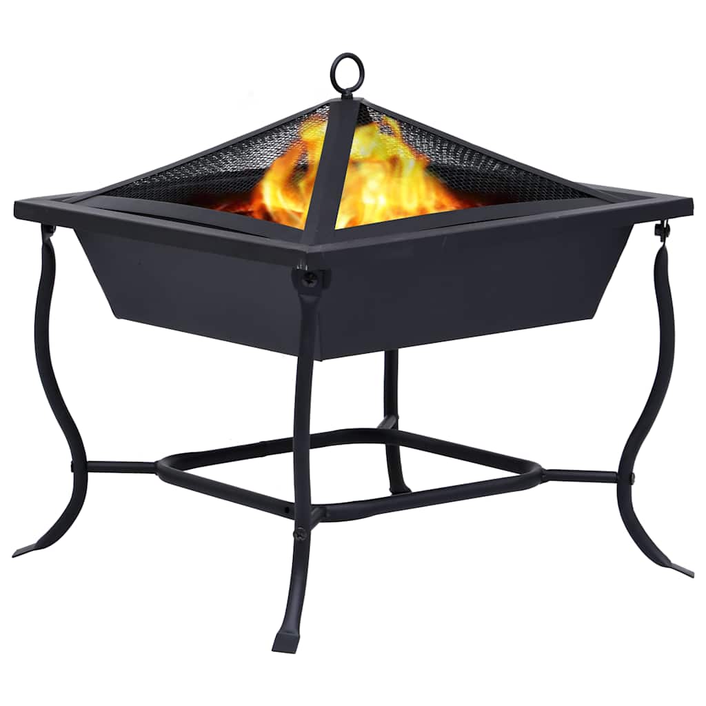 VidaXL Feuerstelle 42x42x45 cm Stahl Schwarz