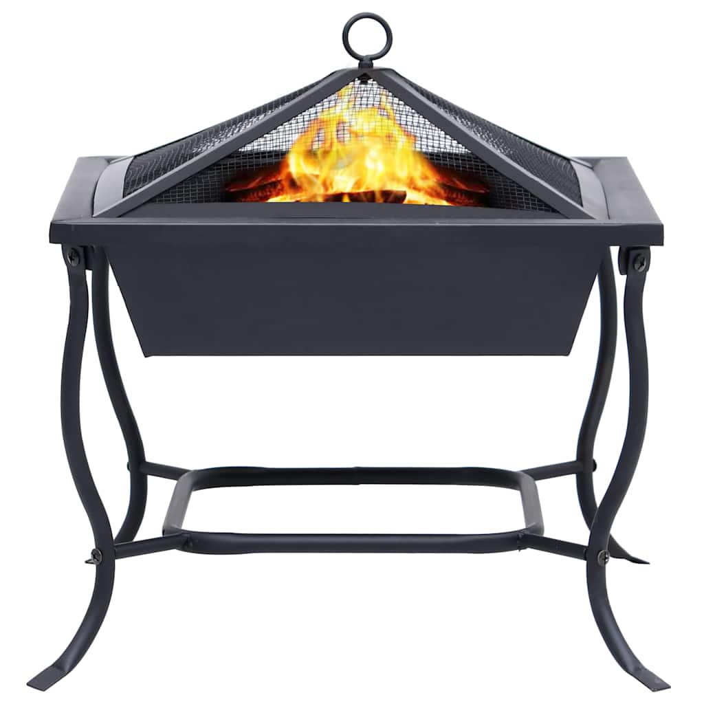 VidaXL Feuerstelle 42x42x45 cm Stahl Schwarz