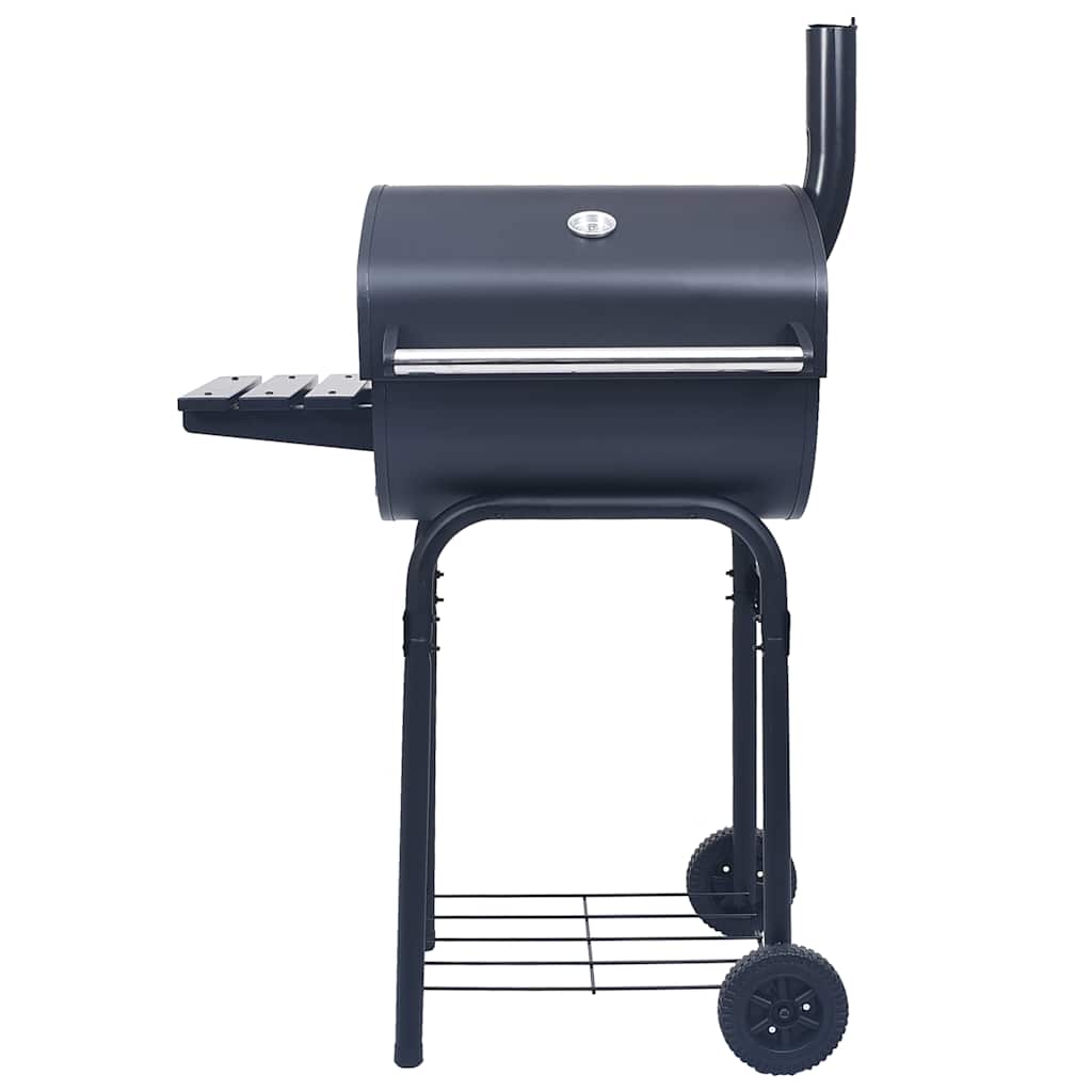 VidaXL Holzkohlegrill Räucherofen mit Unterwealth Black