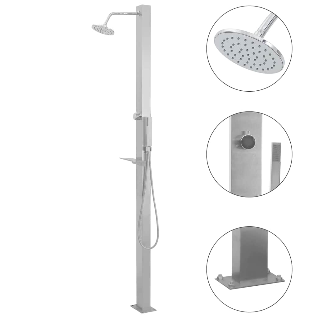 Vidaxl Outdoor - Dusche gerade Edelstahl