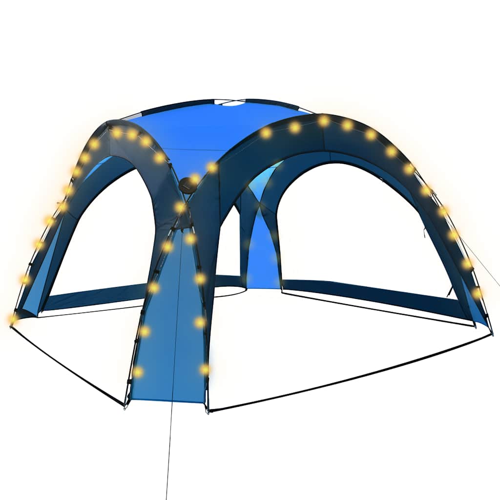 VIDAXL – Partyraum mit LED-Beleuchtung und 4 Seitenwänden, 3,6 x 3,6 x 2,3 m, blau