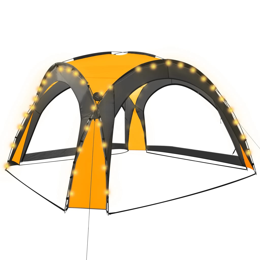 VIDAXL – Partyraum mit LED-Beleuchtung und 4 Seitenwänden, 3,6 x 3,6 x 2,3 m, Gelb