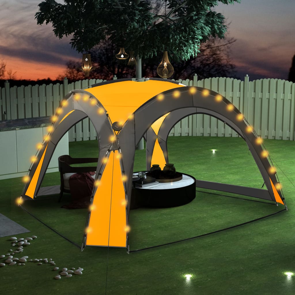VIDAXL – Partyraum mit LED-Beleuchtung und 4 Seitenwänden, 3,6 x 3,6 x 2,3 m, Gelb