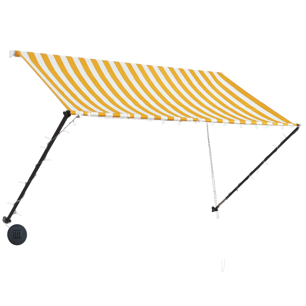 Vidaxx Markise mit LED 250x150 cm gelb-weißer Leitstab