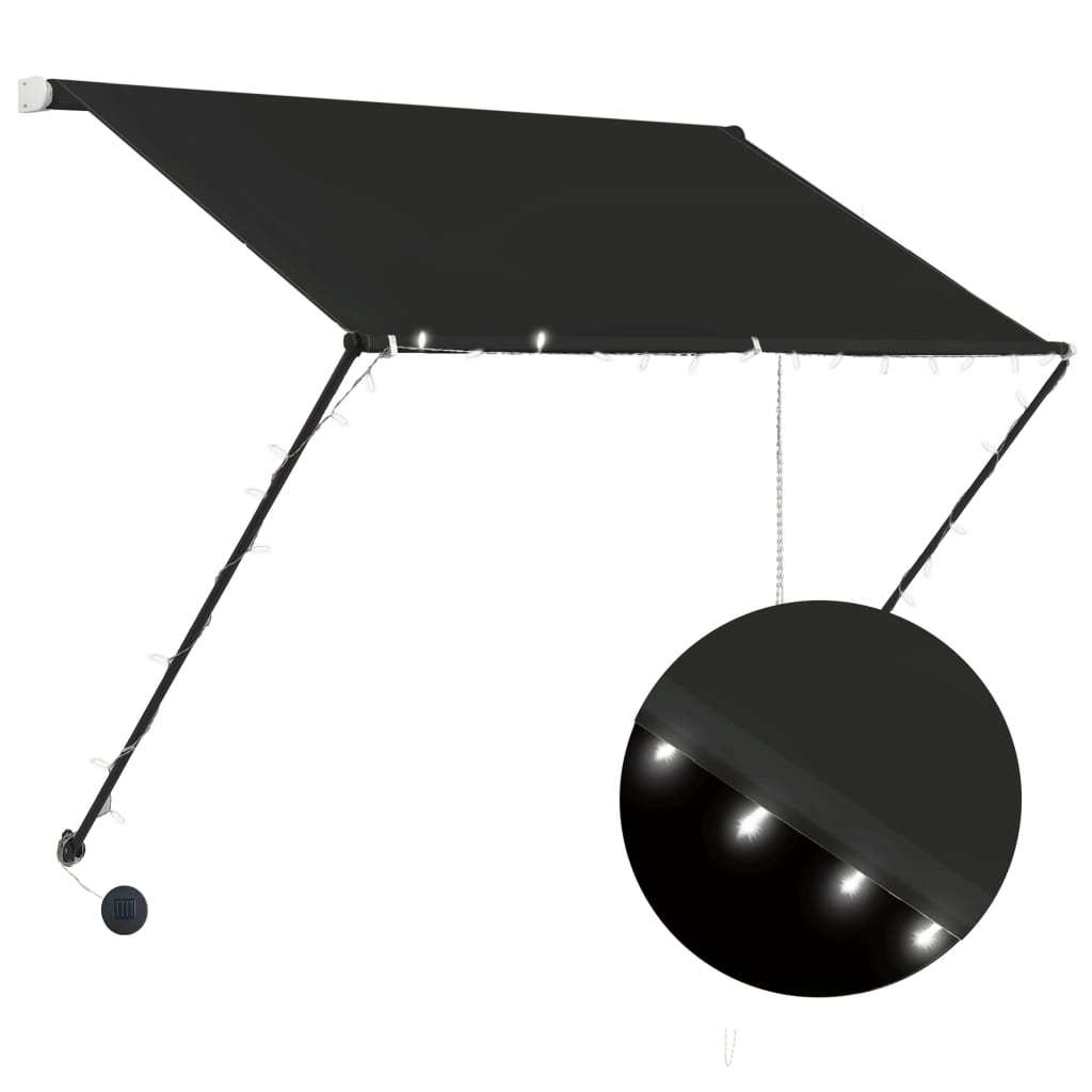 VidaXL Markise mit LED-Beleuchtung, 150 x 150 cm, Anthrazit