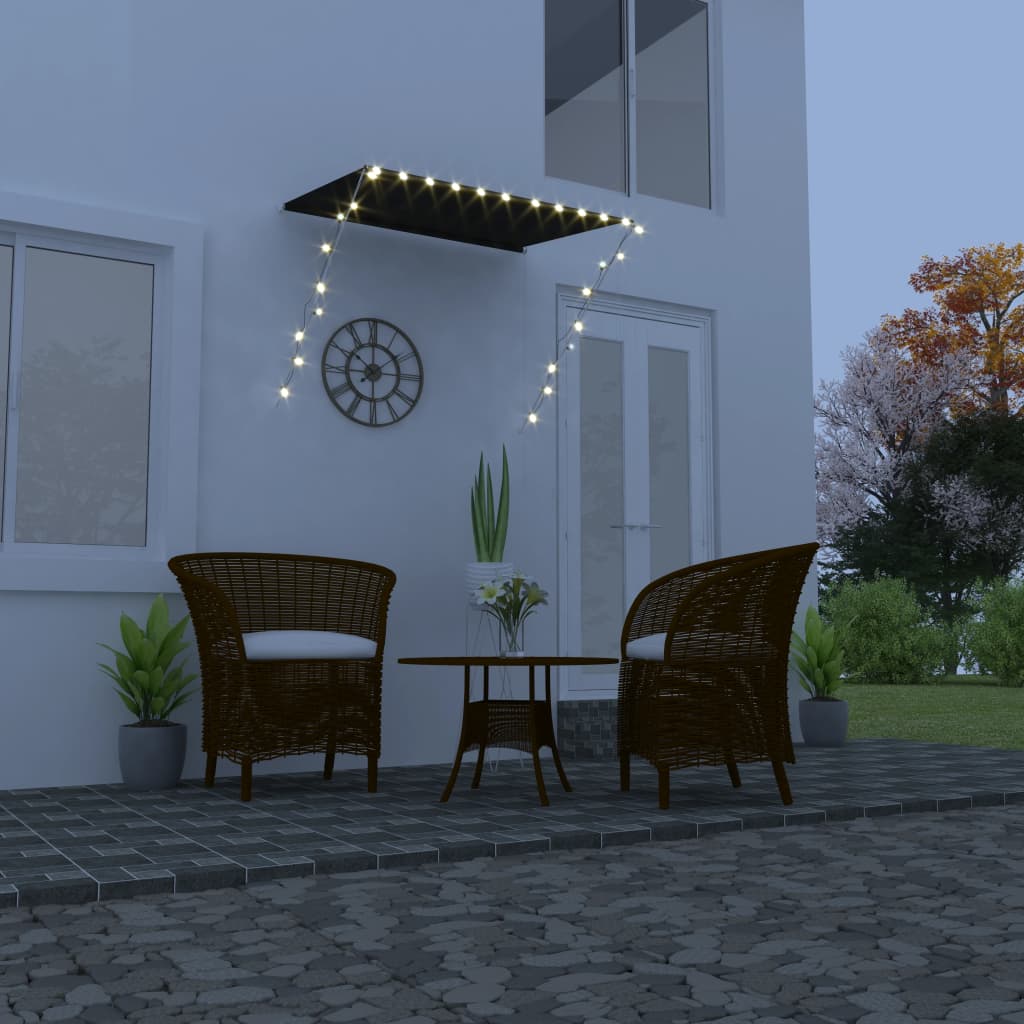 VidaXL Markise mit LED-Beleuchtung, 150 x 150 cm, Anthrazit