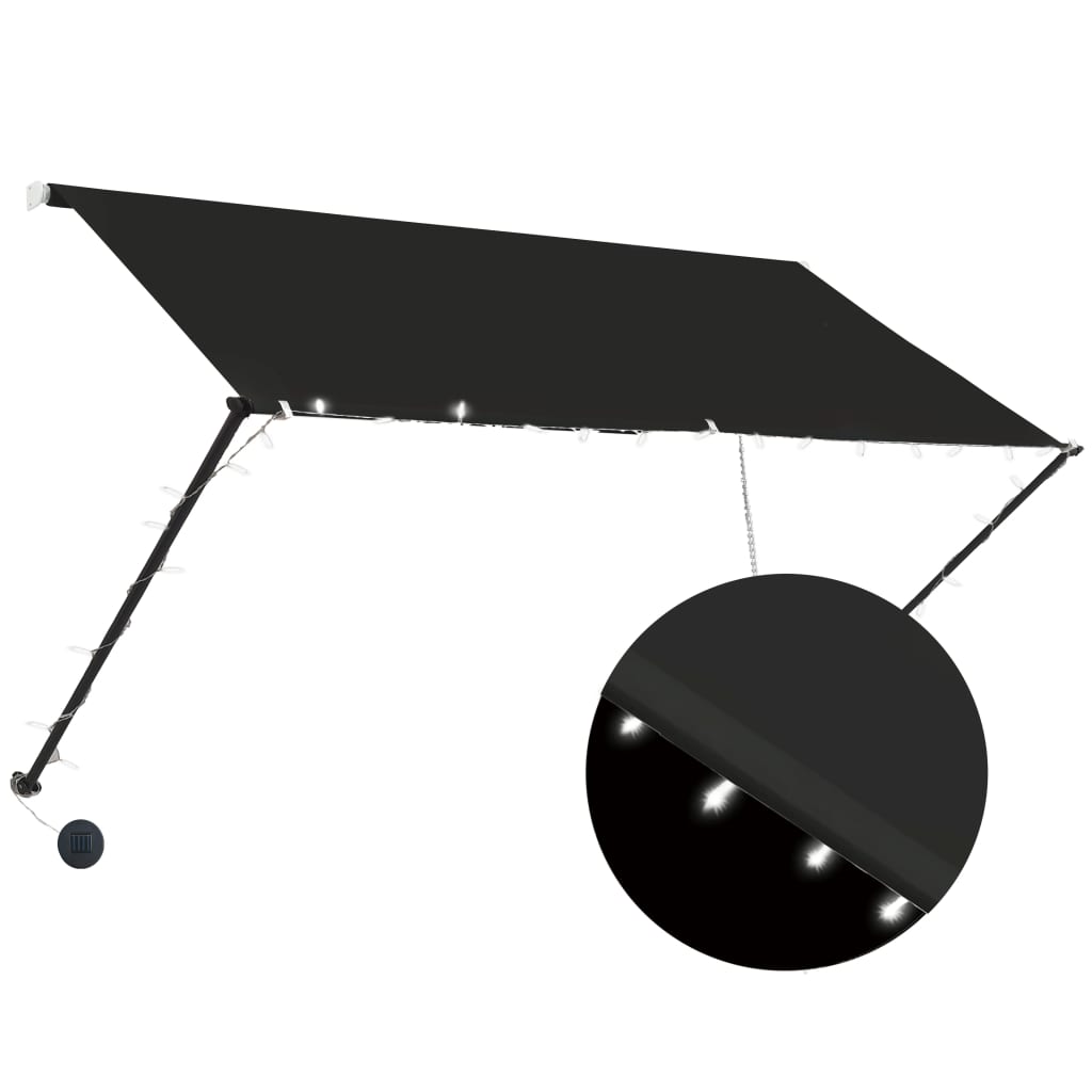 Vidaxx Markise mit LED 250x150 cm Anthrazit länger