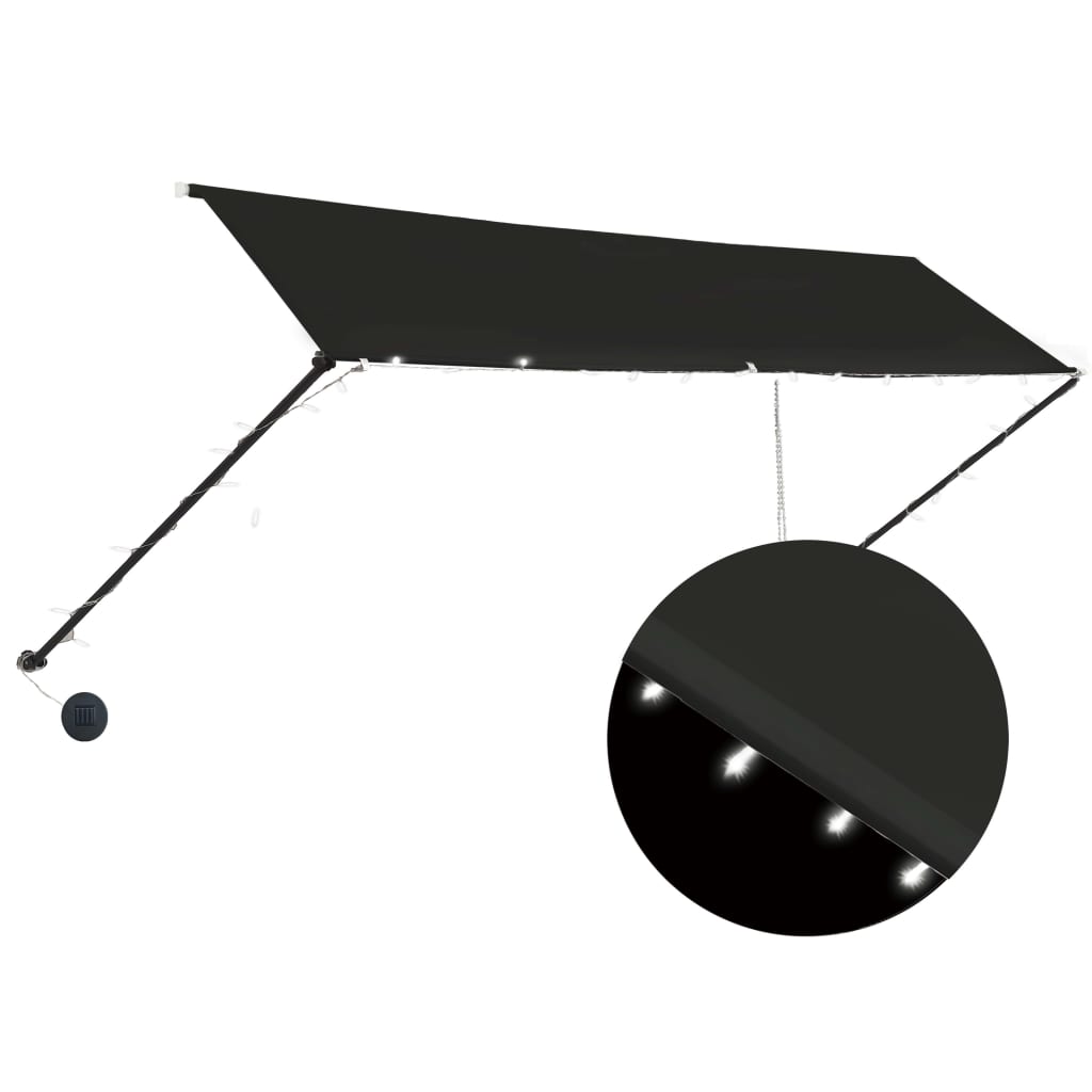 Vidaxx Markise mit LED 400x150 cm Anthrazit Schieferleiste