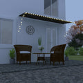 Vidaxx Markise mit LED 400x150 cm Anthrazit Schieferleiste