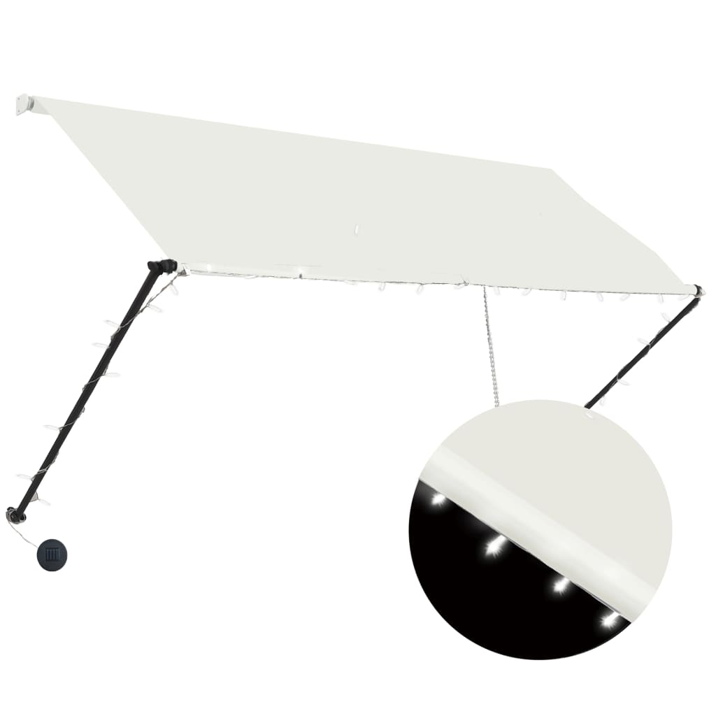 Vidaxx Markise mit LED 250x150 cm Creme Schieferleiste