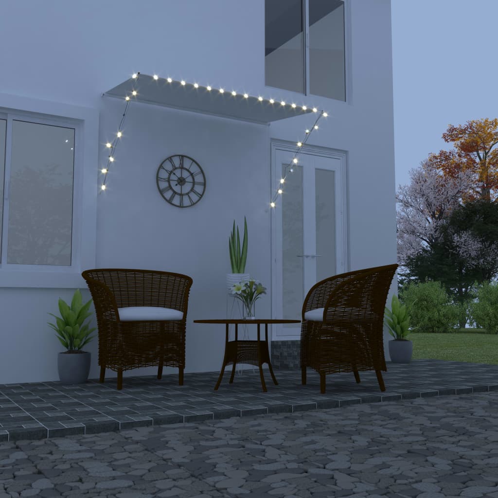 Vidaxx Markise mit LED 250x150 cm Creme Schieferleiste